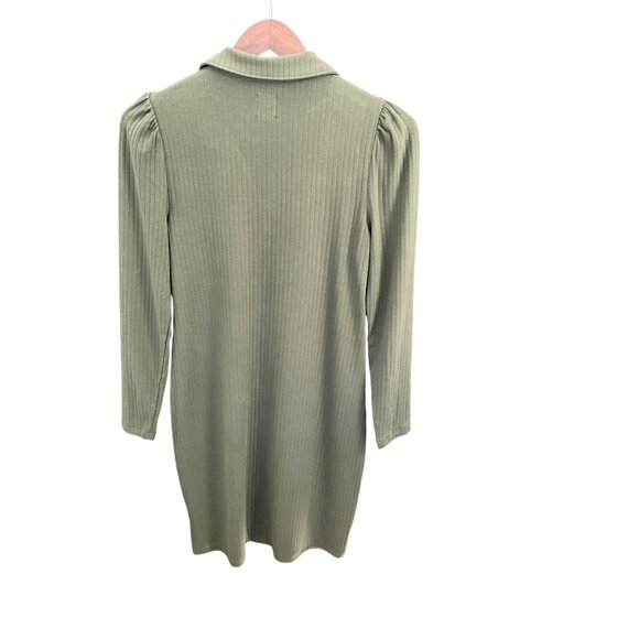 Gap M Petite Green Ribbed Button-Down Cardigan Dress - Picture 4 of 12
